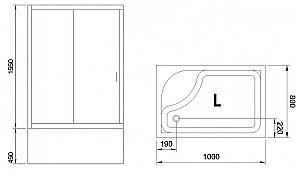 Душевой уголок Royal Bath RB8100BP-T 100х80 прозрачный купить в интернет-магазине Sanbest