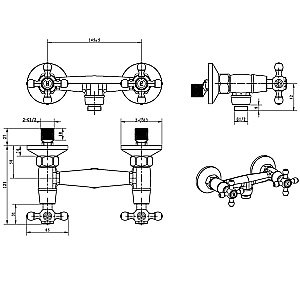 Смеситель для душа Boheme Royal Cristal 314-Royal/CRST black бронза/Preciosa купить в интернет-магазине сантехники Sanbest
