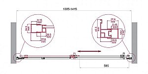 Душевая дверь BelBagno LUCE-BF-1 140 стекло прозрачное/профиль хром купить в интернет-магазине Sanbest
