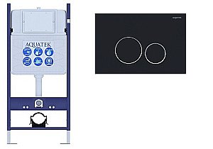 Инсталляция для унитаза Aquatek ECO Standart INS-0000014 с кнопкой KDI-0000020 черная матовая/хром купить в интернет-магазине сантехники Sanbest