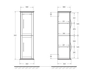Пенал подвесной CEZARES TIFFANY 55335 34 Verde opaco для ванной в интернет-магазине сантехники Sanbest