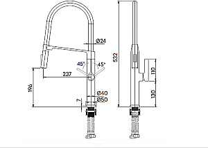 Смеситель для кухни Paulmark Barrel Ba214029-GM вороненая сталь купить в интернет-магазине сантехники Sanbest