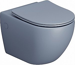 Унитаз подвесной Grossman Color GR-4411BSMS-21 безободковый, с крышкой микролифт, голубой матовый купить в интернет-магазине Sanbest