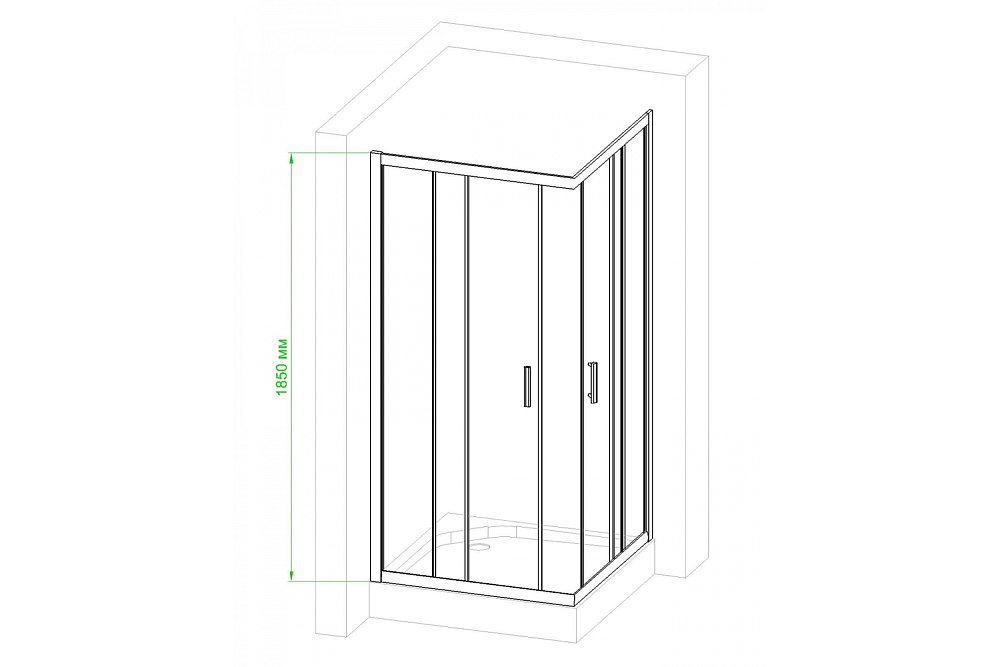 Душевой уголок Royal Bath RB8095HPD-C-BL 80х95 матовый купить в интернет-магазине Sanbest