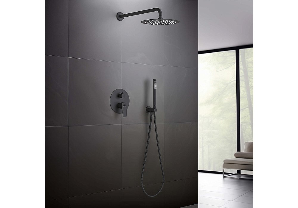 Душевая система Aquatek Бетта AQ1172MB черная матовая купить в интернет-магазине сантехники Sanbest