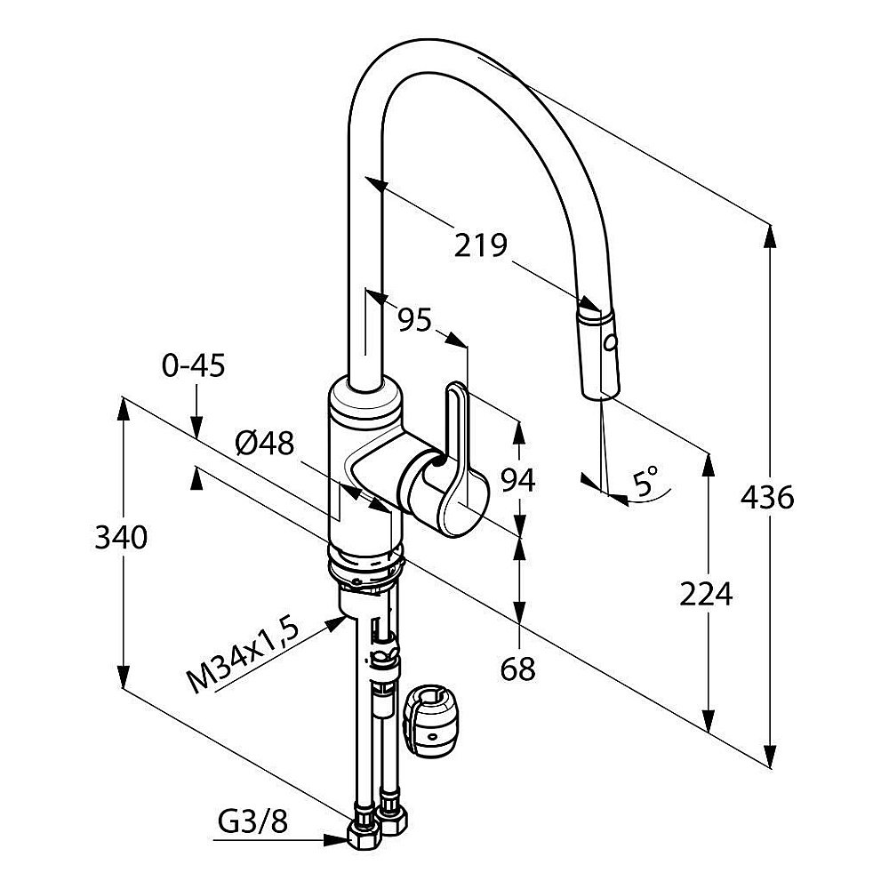 Смеситель для кухни Kludi Bingo star 428520578 купить в интернет-магазине сантехники Sanbest