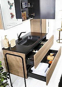 Зеркальный шкаф Armadi Art Vallessi дуб светлый фактурный 100 купить в интернет-магазине сантехники Sanbest