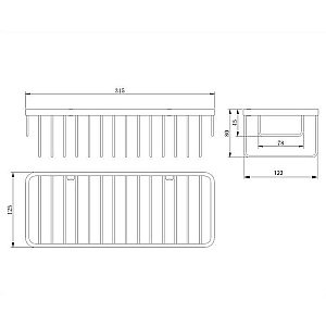 Полочка-решетка для душа OMNIRES UNI UN3629CR купить в интернет-магазине сантехники Sanbest