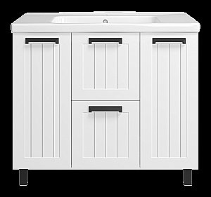 Тумба с раковиной Misty Спарта -100 П-Спа-06100-01-012Я белая для ванной в интернет-магазине Sanbest