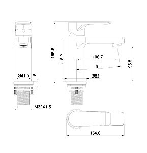 Смеситель для раковины WONZON & WOGHAND Blend, Белый матовый (WW-A40222-MW) купить в интернет-магазине сантехники Sanbest