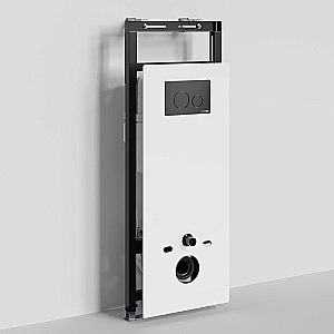 Инсталляция для унитаза WasserKraft Salm 27TLT.010.ME.WH.MB02 белая панель/кнопка черная матовая купить в интернет-магазине сантехники Sanbest