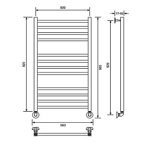 Полотенцесушитель водяной Veconi Vero-A V10050B-A черный купить в интернет-магазине сантехники Sanbest