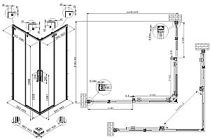 Душевой уголок Vincea Ultima 90х100 VSS-7UL9010CL стекло прозрачное/профиль хром купить в интернет-магазине Sanbest