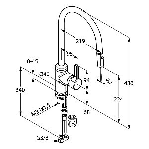 Смеситель для кухни Kludi Bingo star 428520578 купить в интернет-магазине сантехники Sanbest
