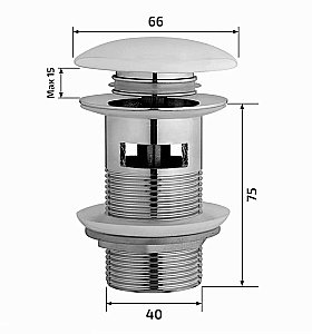 Донный клапан GID WH100-1 белый купить в интернет-магазине сантехники Sanbest