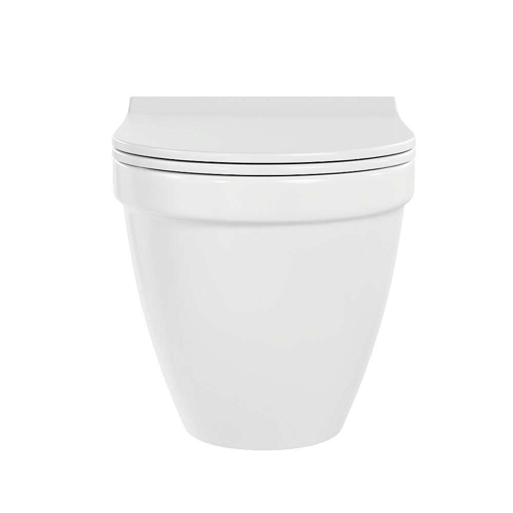 Унитаз подвесной VitrA S50 9003B003-7203 безободковый, с инсталляцией, с крышкой микролифт, белый/клавиша глянцевая белая купить в интернет-магазине Sanbest