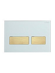 Кнопка для инсталляции Cezares LUX-GB-2-BORO белая глянцевая, брашированное золото купить в интернет-магазине сантехники Sanbest
