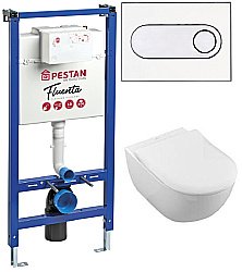 Унитаз с инсталляцией Pestan Fluenta Rimless SET40006661OW безободковый, с крышкой микролифт купить в интернет-магазине Sanbest