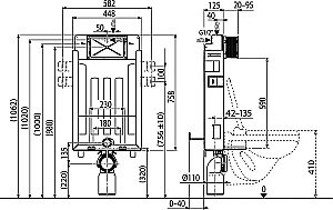 Бачок скрытого монтажа Ravak W II X01702 купить в интернет-магазине сантехники Sanbest
