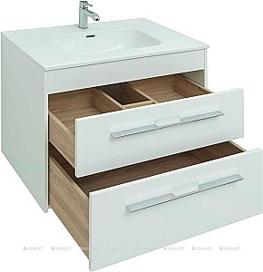 Тумба с раковиной Aquanet Августа 277508 80 белый для ванной в интернет-магазине Sanbest