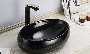 Раковина накладная Ceramalux NC 49 78455 черная купить в интернет-магазине Sanbest