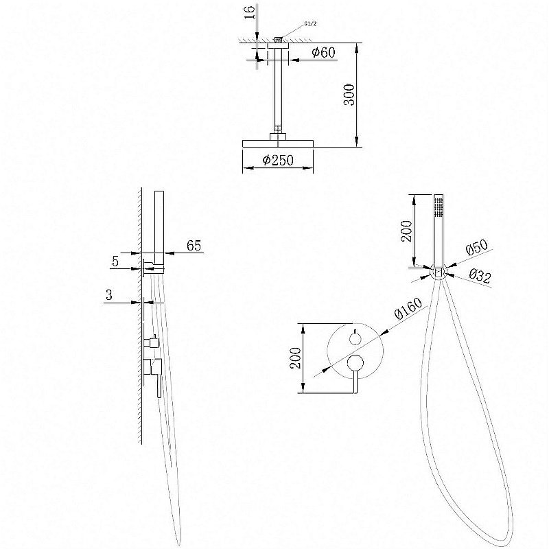 Душевая система Abber Emotion AF8821NG никель купить в интернет-магазине сантехники Sanbest