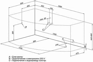 Ванна Aquanet Sofia 170x90 205391 с к/с левая купить в интернет-магазине Sanbest