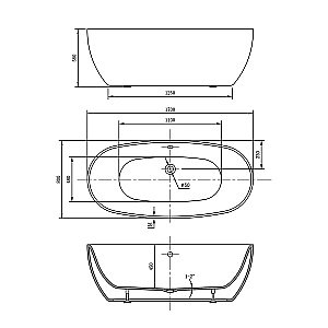Ванна акриловая Vincea VBT-405-1700MW 170x80 белая матовая купить в интернет-магазине Sanbest