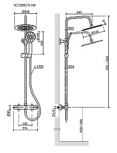 Душевая система Sancos Kanedo SC7200CH хром купить в интернет-магазине сантехники Sanbest