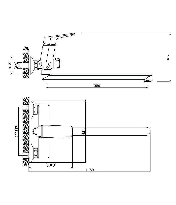 Смеситель для ванны Olive's Aragon 10221AN купить в интернет-магазине сантехники Sanbest