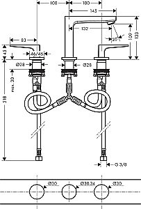 Смеситель для раковины Hansgrohe Metropol 110 74514000 купить в интернет-магазине сантехники Sanbest