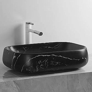 Раковина накладная CeruttiSpa 56,5 CR0086 MMB2 мрамор черный матовый купить в интернет-магазине Sanbest