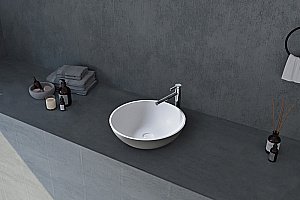 Раковина накладная ABBER Stein AS2608 белая матовая купить в интернет-магазине Sanbest