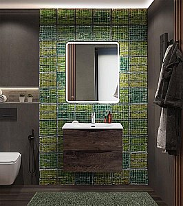 Тумба с раковиной BelBagno MARINO-CER-N-700-2C-SO-RNG-P Rovere Nature Grigio для ванной в интернет-магазине Sanbest