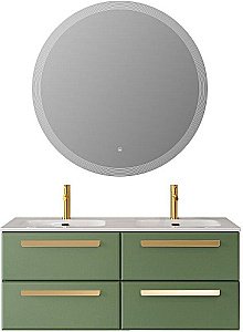 Тумба с раковиной Cezares ECO-CER-N 120 ECO-CER-N-1200-4C-SO-2-PS-P фисташковый софт для ванной в интернет-магазине Sanbest