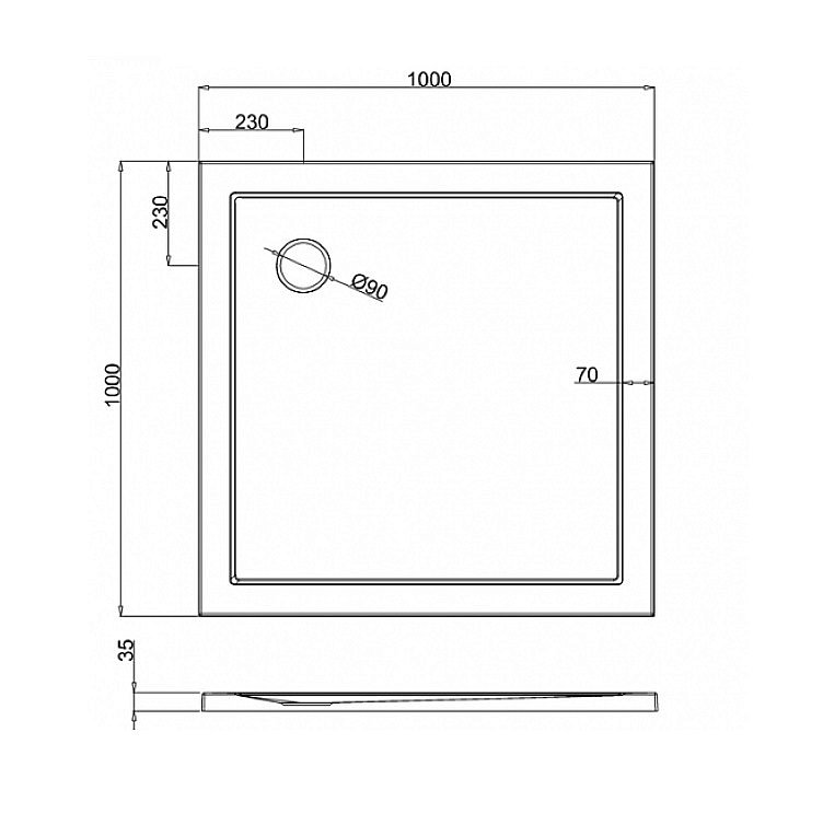 Душевой поддон Burlington Zamori Z1162 100х100 белый купить в интернет-магазине Sanbest