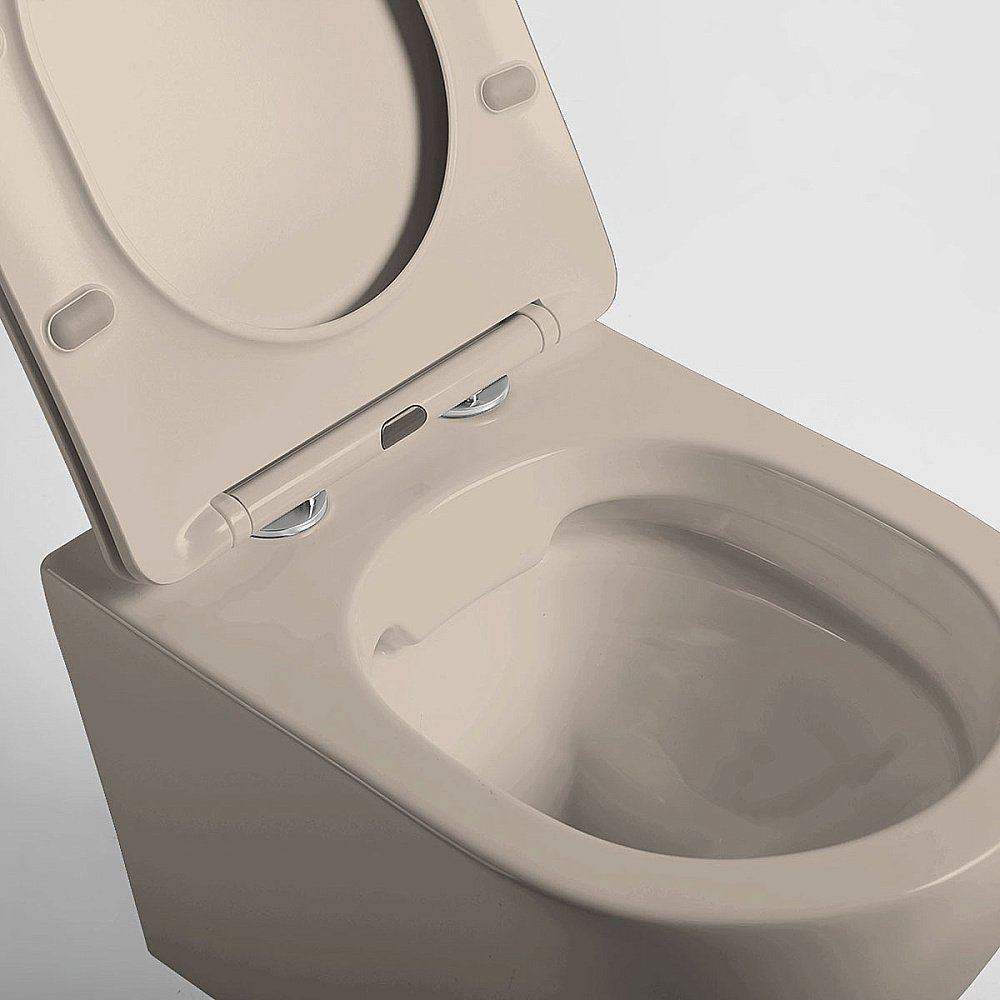 Унитаз Vincea Globo VT1-14SMC безободковый, с крышкой микролифт, капучино матовый купить в интернет-магазине Sanbest