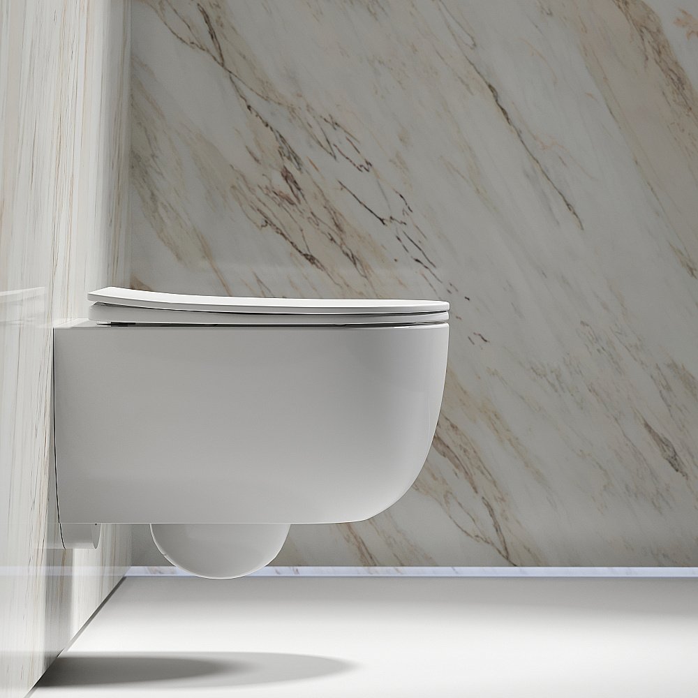 Унитаз подвесной Ceramica Nova Modena CN6063 безободковый, с крышкой микролифт, белый купить в интернет-магазине Sanbest