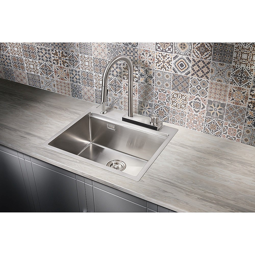 Мойка кухонная Milacio Denia 57 Steel MC.77400 нержавеющая сталь купить в интернет-магазине сантехники Sanbest