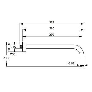 Держатель верхнего душа Ideal Standard IdealRain Cube B9444AA купить в интернет-магазине сантехники Sanbest