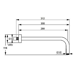 Держатель верхнего душа Ideal Standard IdealRain Cube B9444AA купить в интернет-магазине сантехники Sanbest