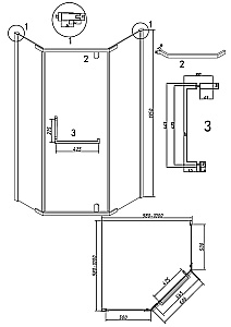 Душевой уголок Grossman Pragma 100х100 302.K33.03.1010.10.02 стекло шиншилла/профиль хром купить в интернет-магазине Sanbest