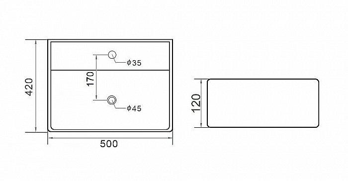Раковина накладная Orange 50 B04-500w белая купить в интернет-магазине Sanbest