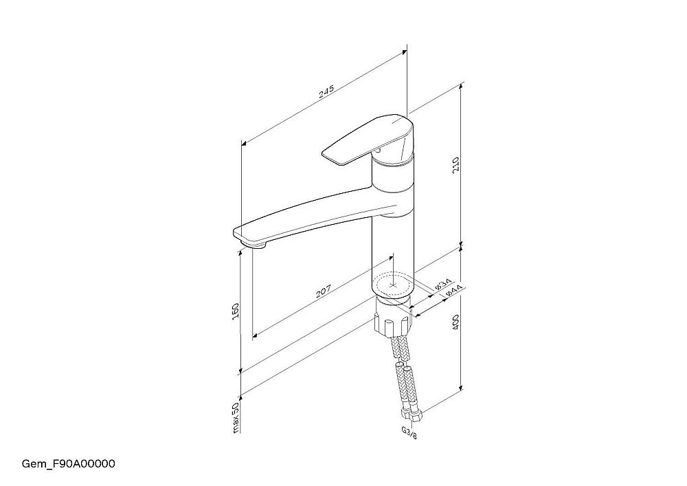 Смеситель для кухни AM.PM Gem F90A00000 купить в интернет-магазине сантехники Sanbest
