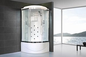 Душевая кабина Royal Bath RB100NRW-T-CH 100x100 профиль хром/стекло прозрачное купить в интернет-магазине Sanbest