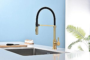 Смеситель для кухни Paulmark Halt Ha214021-BG матовое золото купить в интернет-магазине сантехники Sanbest