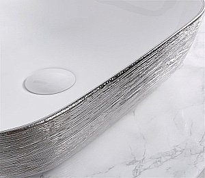 Раковина накладная Ceramalux NC  46 D1333H131 серебро, белая купить в интернет-магазине Sanbest