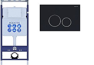 Инсталляция для унитаза Aquatek Easy Fix INS-0000010 с кнопкой KDI-0000020 черная матовая/хром купить в интернет-магазине сантехники Sanbest