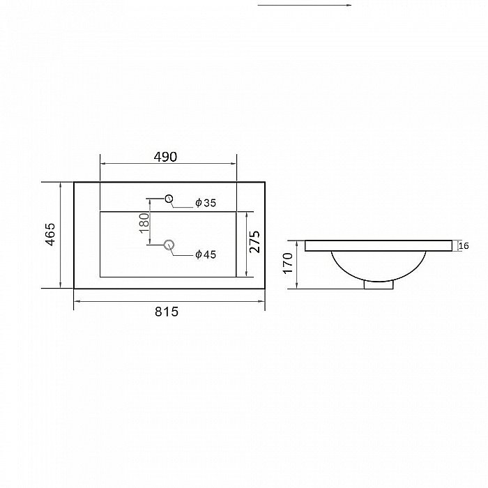 Раковина Orange 82 B03-800w белая купить в интернет-магазине Sanbest