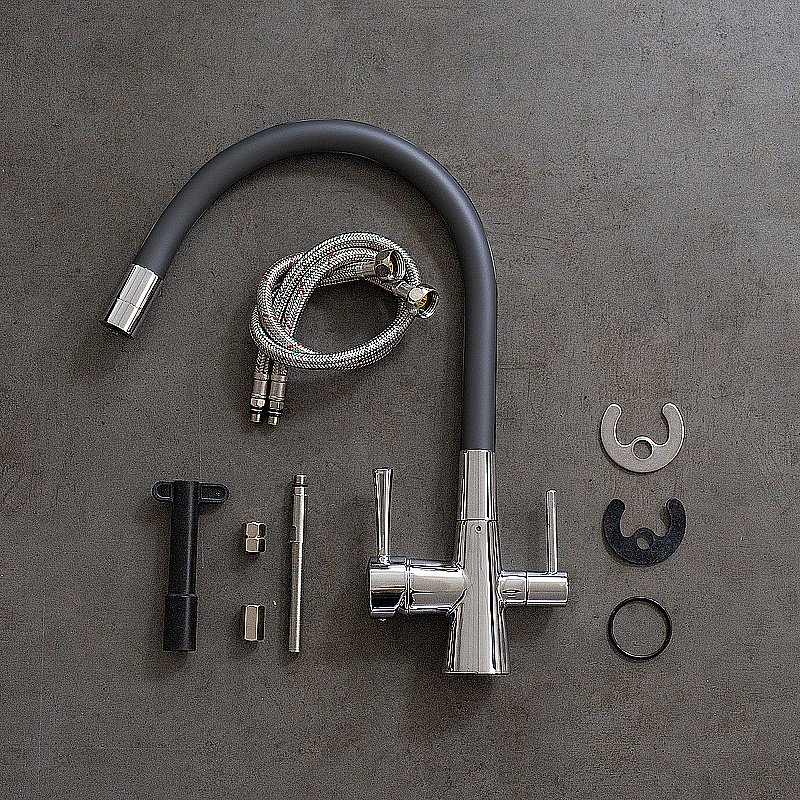 Смеситель для кухни Lemark Comfort LM3075C085 хром/черный купить в интернет-магазине сантехники Sanbest